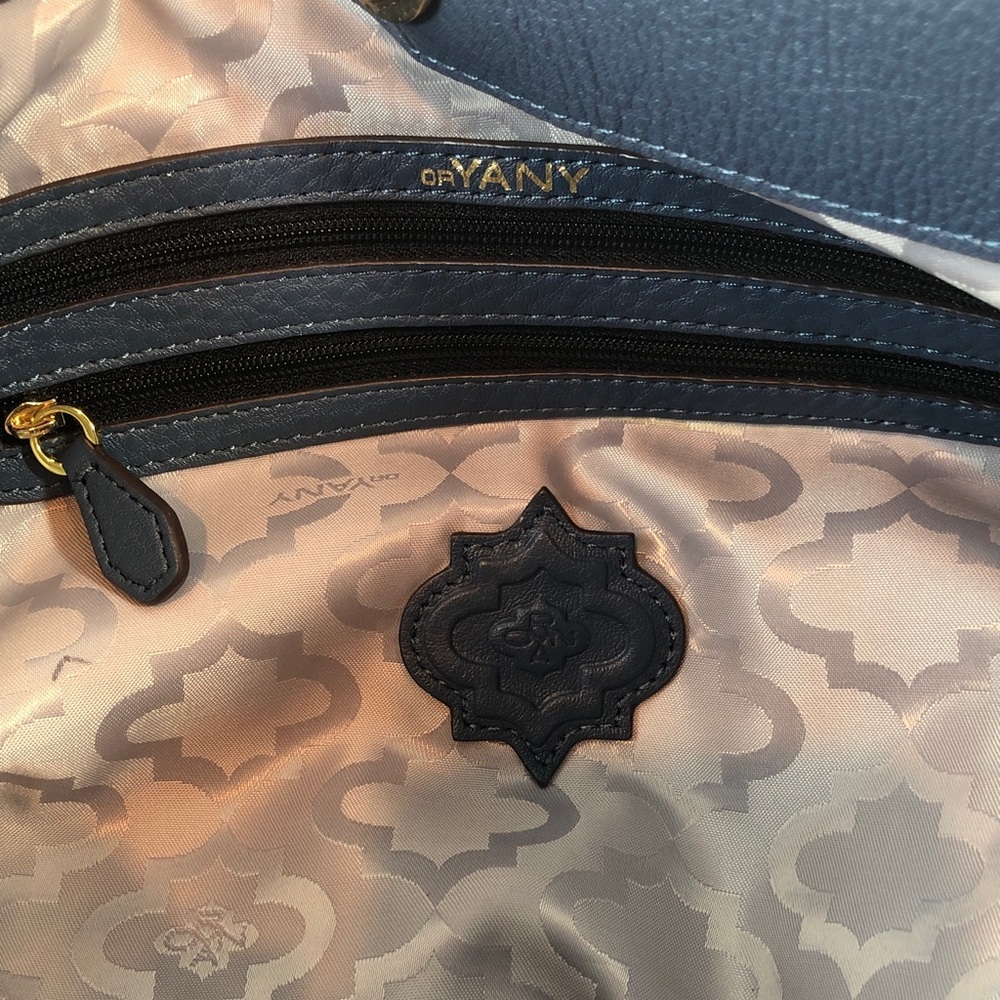 OrYANY Chic Soft Blue Pebble Leather Hobo Bag Gold Hardware and Studs NWOT - Picture 9 of 16
